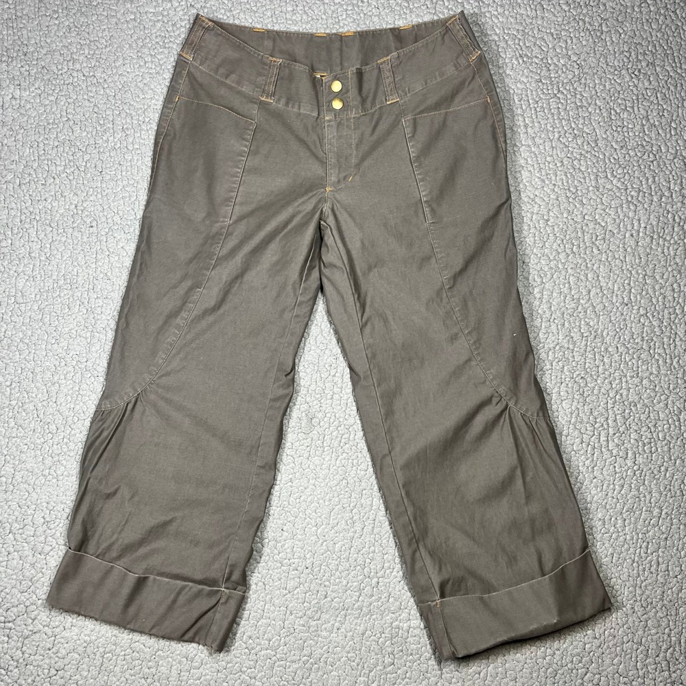 KUHL Capri Pants Women 6 (29x21) Canvas Cuffed Outdoor Hiking Brown Gorpcore